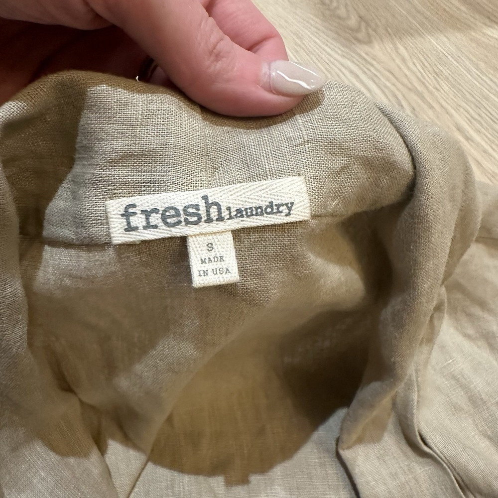 NWOT Fresh Laundry Women's Pure Linen Long Line Jacket Oversized Sz S Lagenlook - Picture 2 of 10